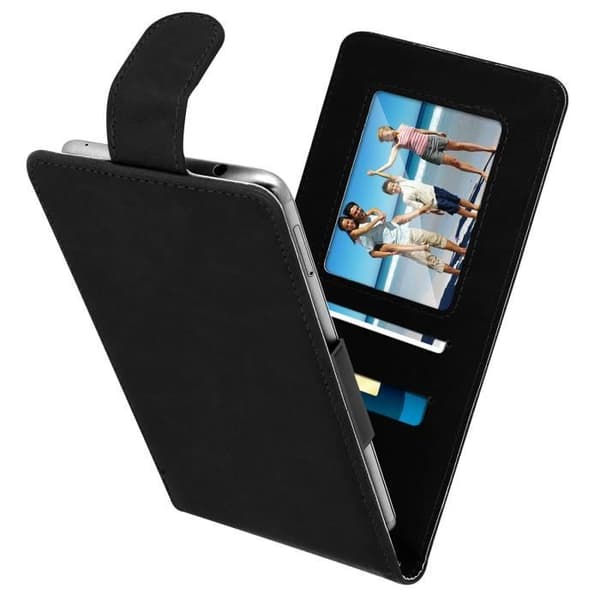 Smartphone etui - AVIZAR - Universal - Øko-læder - Sort - 4,7'' til 5,0'' svart