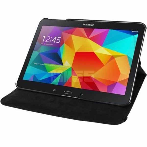 Cover til tablet - Samsung - Galaxy Tab 4 10.0 T530 - Rotérbar 360° - Eco-læder - Sort Svart