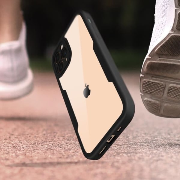 Kokonainen kuori - AVIZAR - iPhone 11 Pro Max - Iskunkestävä - Plexi - Musta reuna Svart