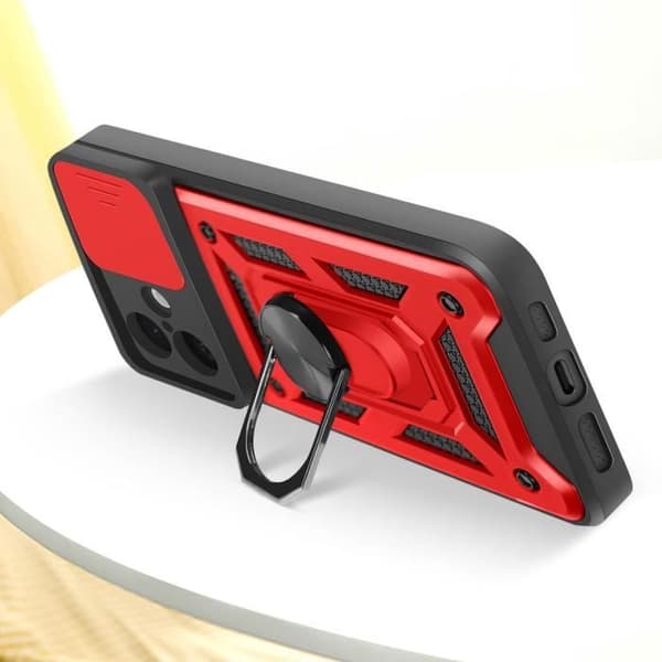 Coque til iPhone 16 - Mayaxess - Rød - Stødabsorberende - Skydelås til Kamera - Støtte Ring Röd