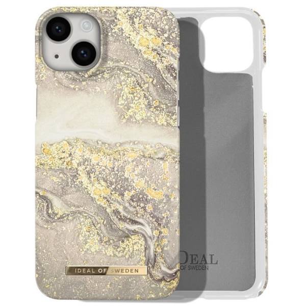 Suojakuori iPhone 14 Plus Marmoroitu Luxury Ultra Thin Sparkle Greige Marble iDeal of Sweden Beige