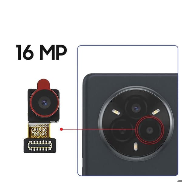 Frontkamera til Realme 14 Pro / 14 / P3 16MP Selfie-modul med sort flexkabel