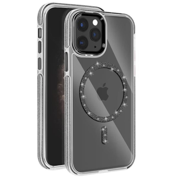 Coque MagSafe til iPhone 11 Pro Max Silikone Glitrende Sort Svart