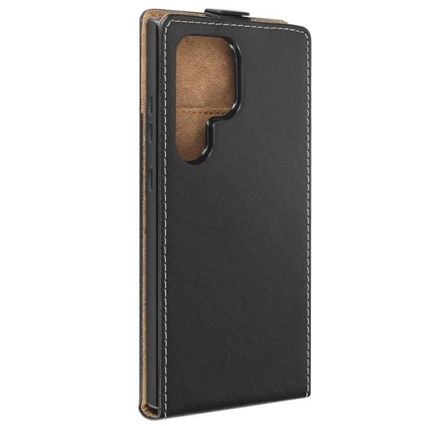 Vertical Flip Case til Samsung Galaxy S24 Ultra Black - AVIZAR - Halvstivt etui - Syntetisk - Blandet Svart