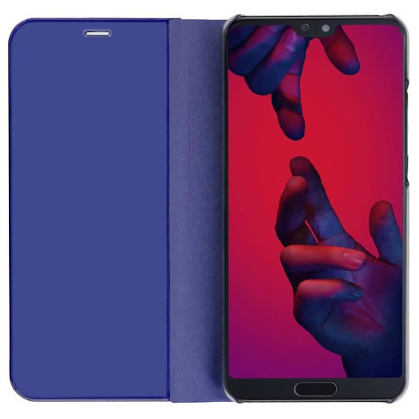 Housse - Huawei - P20 Pro - Etui Miroir - Coque Rigide - Funktion Stand - Blå Nat Nattblått