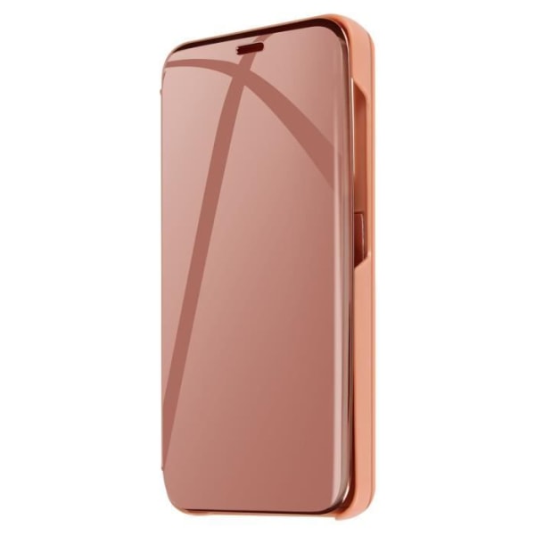 Kotelo Samsung Galaxy S24 Flip Mirror Effect -jalustalle Apricot Crush Orange