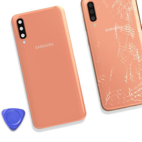 Takalasi Samsung Galaxy A50:lle Original Service Pack Samsung Coral Orange