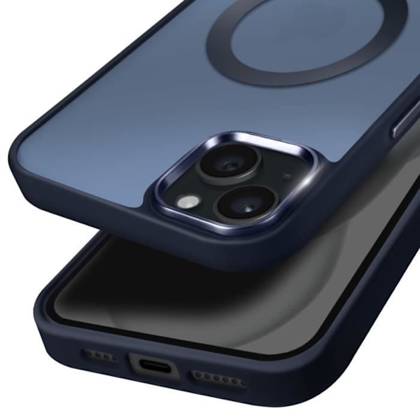 MagSafe-skal för iPhone 15 Matt Frostad Baksida Blå Nattkant Blå