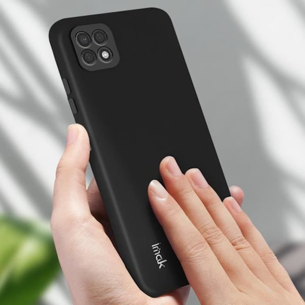 Skyddsfodral - IMAK - Samsung Galaxy A22 5G - Gel silikon - Ultratunt - Antispår Svart