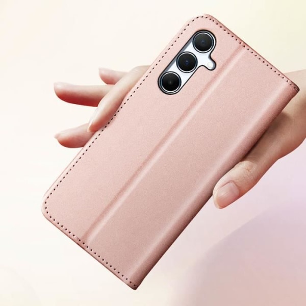 Fodral för Samsung A55 Plånbok i konstläder Dubbel magnetlås Rosa Champagne