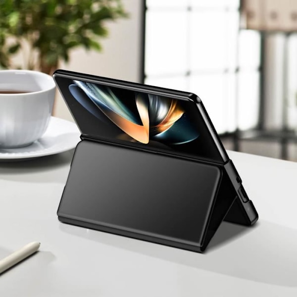 AVIZAR Samsung Galaxy Z Fold 4 Clear View -kotelo - musta - peililäpän videotuki Svart