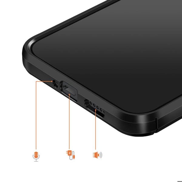 Silicone Cover til Redmi Note 15 Pro Plus med Carbon Effekt Børstet Tekstur Sort Svart