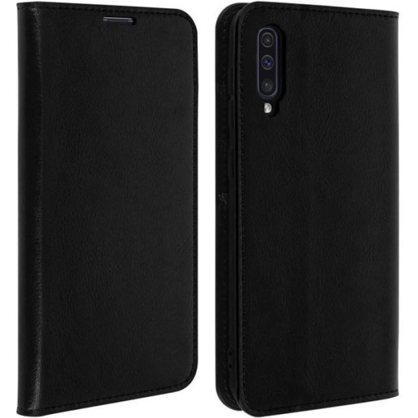 Samsung Galaxy A50 - AVIZAR - Folio Nahkatasku - Videotuki - Musta - Täysi Suojaus Svart