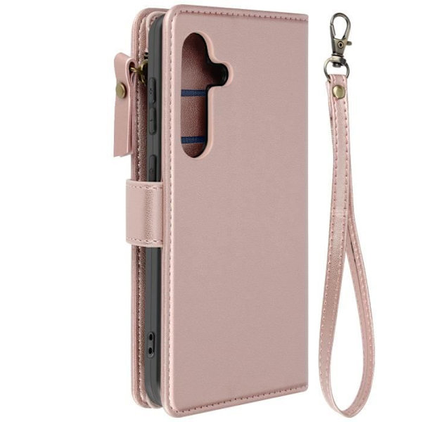 Plånboksfodral till Samsung Galaxy S24 - AVIZAR - Rosa - Multilagring - Videostöd Rosa