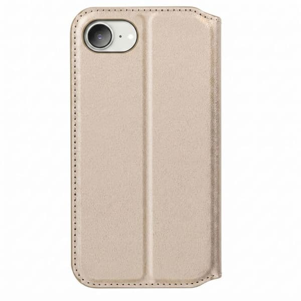 Klapetui til iPhone 17 med kortlomme og guld støttefunktion Gul