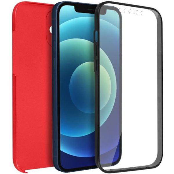 Coque - Apple - iPhone 12 Mini - Hård Bakre Skydd - Mjuk Framsida - Röd Röd