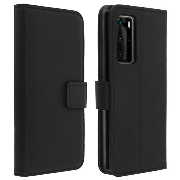 Huawei P40-fodral - Huawei - Ekologiskt läder - Korthållare - Videostativ - Svart Svart