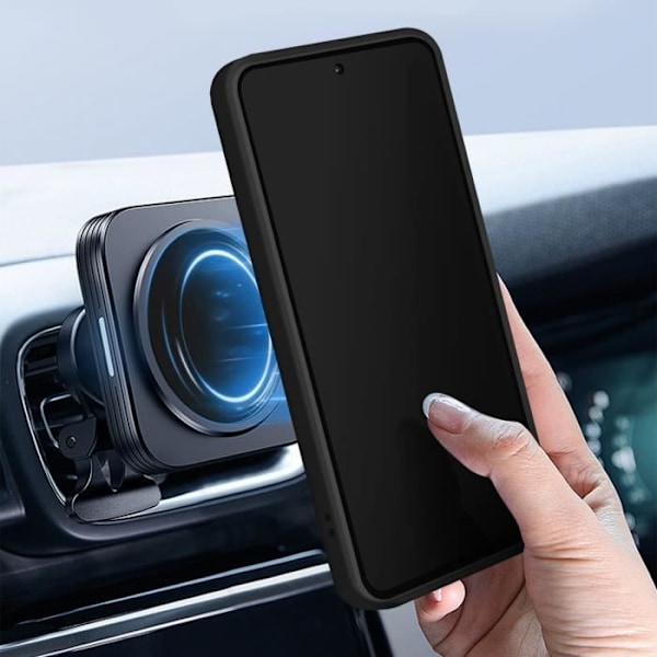 Taske til Samsung Galaxy A35 - AVIZAR - Metal Ring Support Funktion Sort Svart