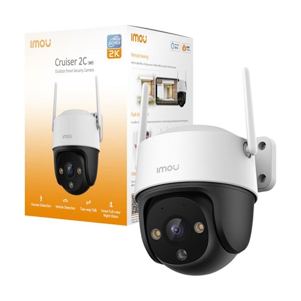 Kamera med Wi-Fi-anslutning Modell Cruiser 2C Vattentät 3MP 2K Tiltbar 360° IMOU Vit Vit