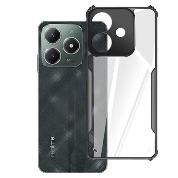 Fodral - AVIZAR - Realme C61 - Stötsäker silikon - Täckt kamerablock - tunn och lätt profil Svart