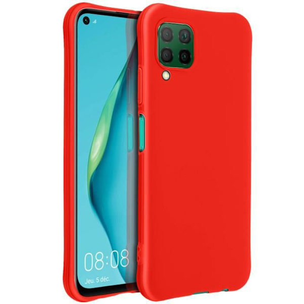 Coque - AVIZAR - Huawei P40 Lite - Silikon Gel Flexibel - Förstärkta Hörn - Ultra-tunn Röd Röd