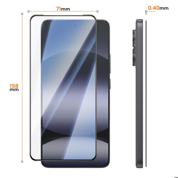 Skærmbeskyttelse til Redmi Note 14 i hærdet glas 0,40 mm høj modstand sort Svart