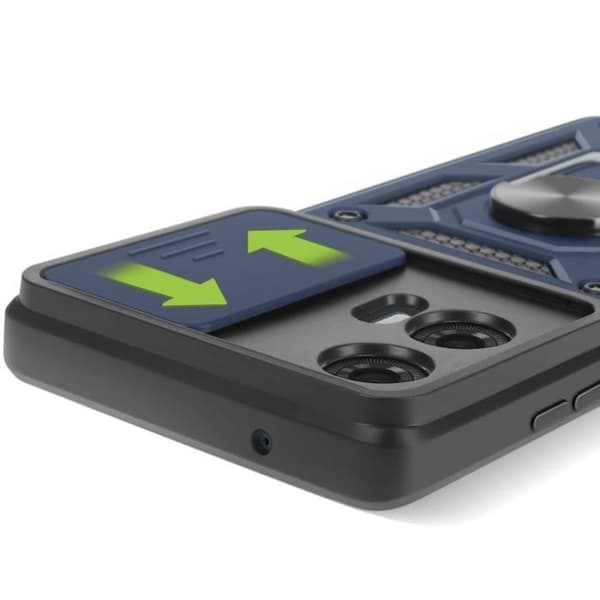 Coque - Mayaxess - Motorola Edge 50 Fusion - Stötsäker - Skjutbart kameraskydd - Stödring Blå