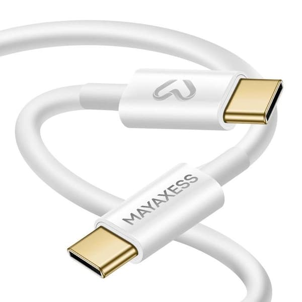 Latauskaapeli - MAYAXESS - iPhone 17 - USB-C to USB-C - 1m - 20W pika-lataus Vit