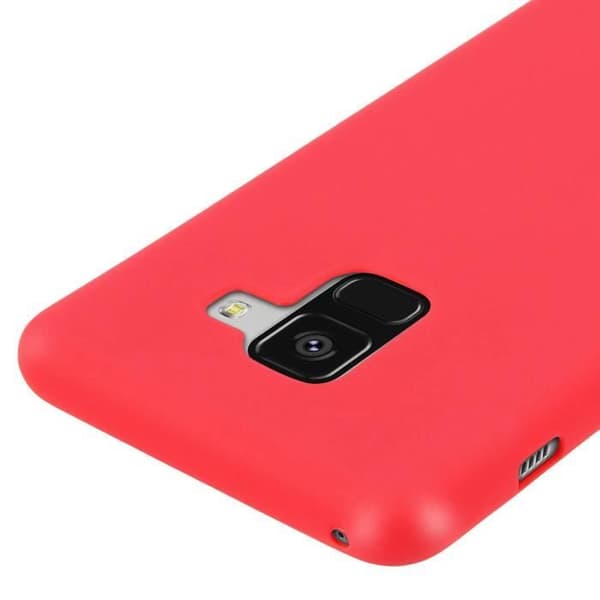 Coque - Forcell - Galaxy A8 - Pehmeä Touch - Silikoni Geeli - Punainen Röd