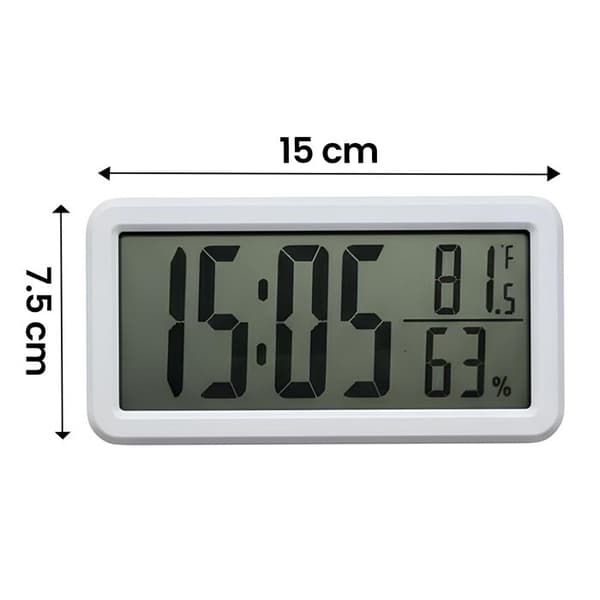 Vækkeur - AVIZAR - Multifunktionel - Termometer - Hygrometer - Minimalistisk design Vit