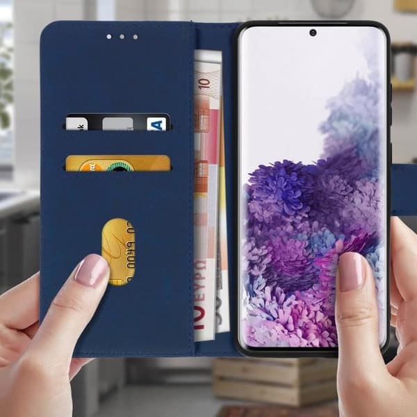 Samsung Galaxy S20 Plus-etui - AVIZAR - Helhetsfodral - Silikongel - Magnetisk - Videostöd Blå