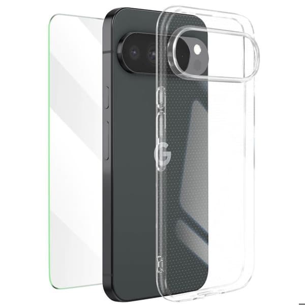 Skyddspaket - MAYAXESS - Google Pixel 10 Pro XL - Silikon Case - Härdat Glas - Transparent Vit