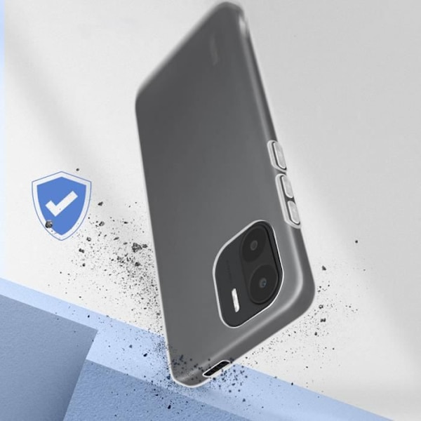 Fodral - AVIZAR - Xiaomi Redmi A1 2022 - Tunt och lätt - Genomskinlig vit genomskinlig vit