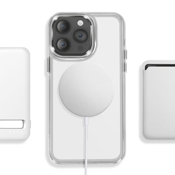 MagSafe-cover til iPhone 14 Pro Max Ultra Forstærket Bi-materiale Hvid Vit