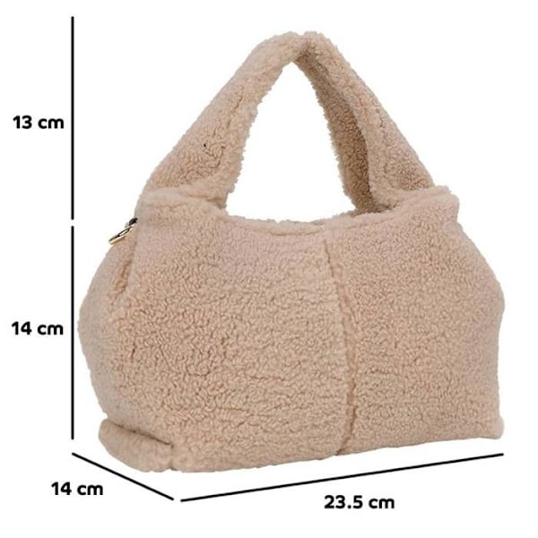 Naisten Käsilaukku Karvalla Irrotettavalla Olkahihnalla Gallantry Taupe Beige