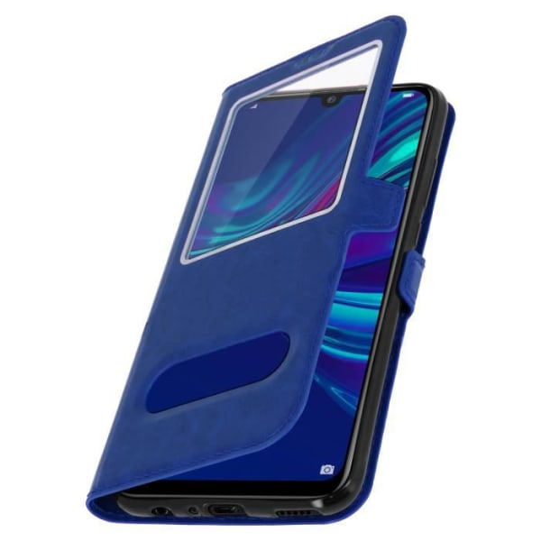 Huawei P Smart 2019/Honor 10 Lite Etui Dobbeltvindue Silikone Etui Blå Blå