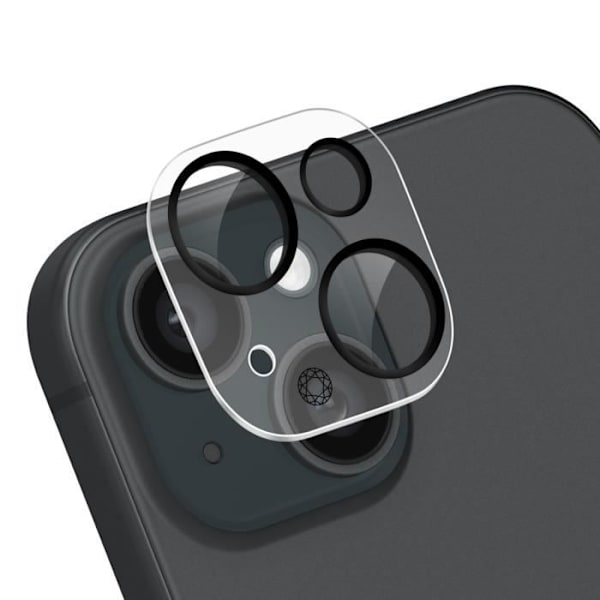 Kameraskydd - FORCE GLASS - iPhone 15 - 9H+ härdat glas - Anti-fingeravtryck - Reptålig Transparent