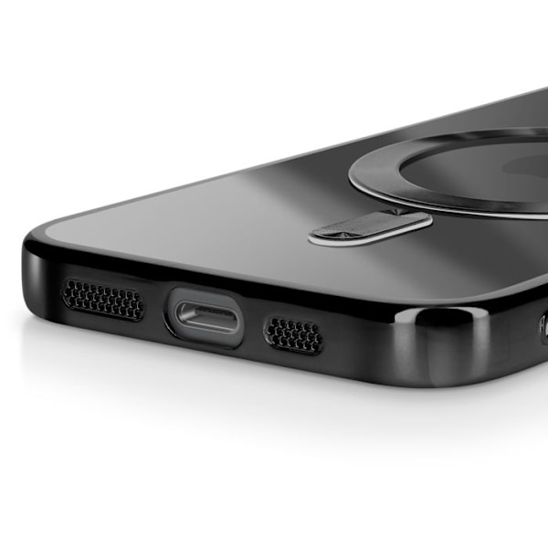 Skyddande silikonfodral för iPhone 16e med kamera. Svart