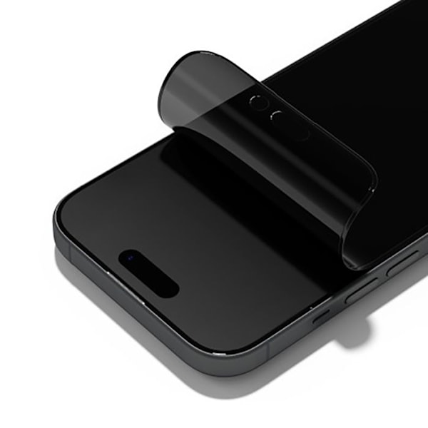 3D Skærmbeskyttelse til iPhone 16 Pro Max Anti Spion Rhinoshield Sort transparent Svart