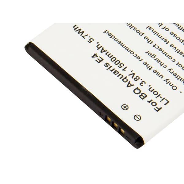 Smartphonebatteri - AVIZAR - BQ Aquaris E4 - Li-ion 1500mAh - 3.8V - Vit Vit
