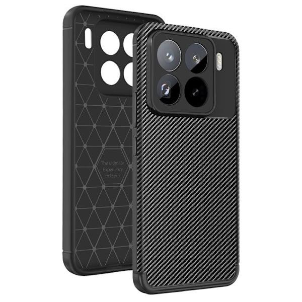 Coque Carbone för Xiaomi 15 Pro Silikon Stöttålig Rutschfri Svart Svart