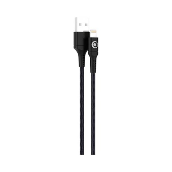 USB-A/Lightning Lataus- ja Siirtokaapeli 2.4A FastCharge 12W 1.2m BigBen Connected Musta Svart