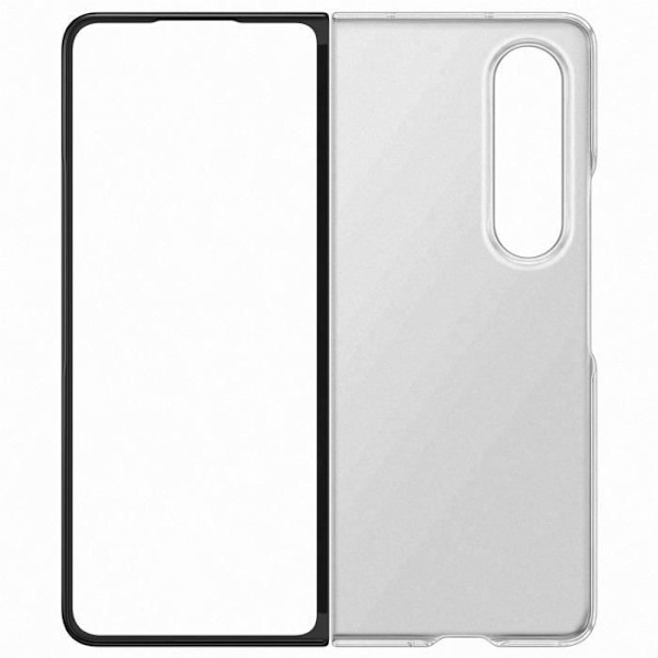 Fodral till Galaxy Z Fold 4 Silikon Anti-gulning Samsung Clear Transparent Svart Transparent