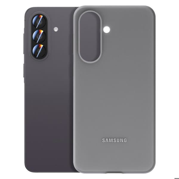 Coque - SAMSUNG - Galaxy A57 - Glat silikone - Hævede kanter - Grå Grå