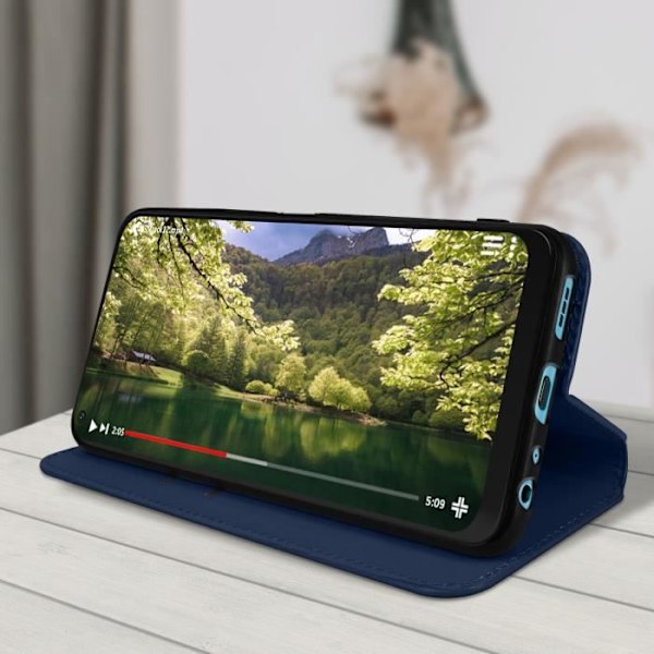 AVIZAR Fodral för Oppo A76, A96 och Realme 9i - Plånboksfodral för videostöd - Midnattsblå Nattblått