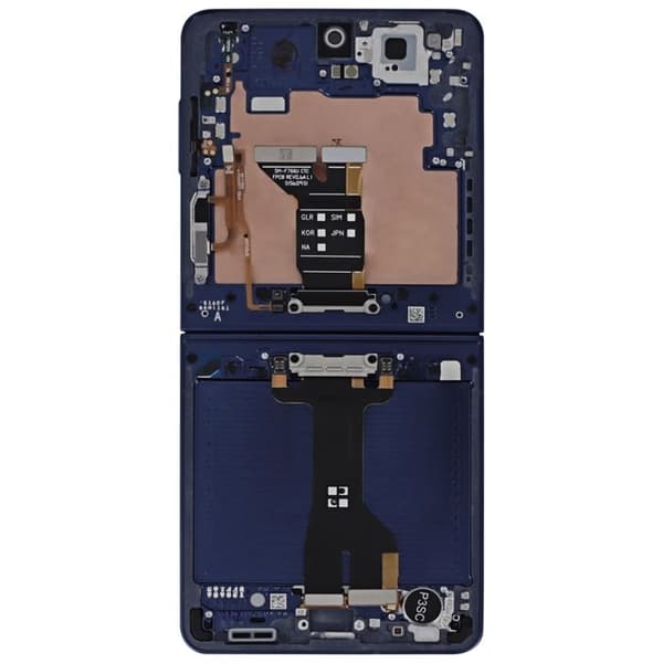 Original Samsung Galaxy Z Flip7 Fullskärm med Glas och Chassi Service Pack Samsung Mörkblå Blå