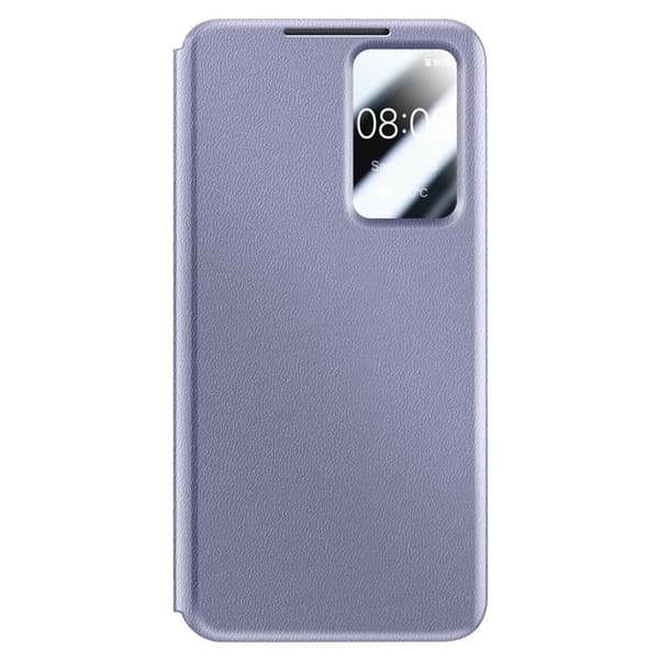 Fodral för Galaxy S25 FE med Smart View-fönster och kortfack i grått Grå