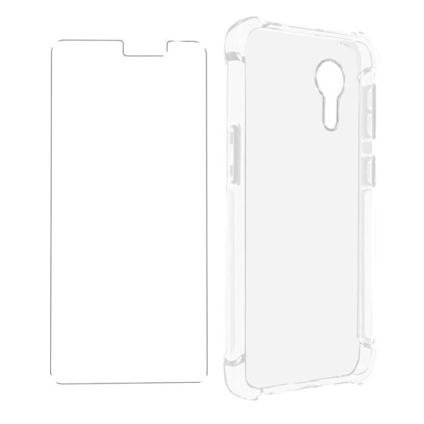 Beskyttelsespakke til Samsung Galaxy Xcover 5 blødt etui og gennemsigtigt hærdet glas Vit