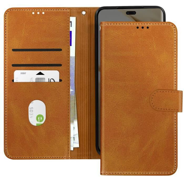 Etui til Honor 200 Håndledsrem Flip Wallet Stand lysebrun kastanj