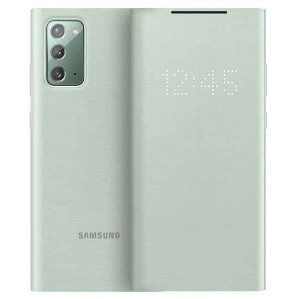 Etui - Samsung - Galaxy Note 20 - Led View Cover - Grøn - Semi-stiv - Taktile Grön